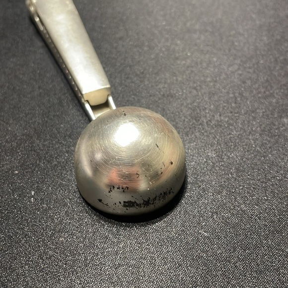 Stamped silverplate coffee scoop features "GRAB LIFE BY THE BEANS" sentiment - Picture 6 of 6